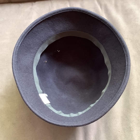 Gray Floral Felt Hat with Felt Flowers Fall Winter Colors - Picture 6 of 6